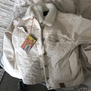 Beige/White shearling jacket